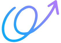 Arrow Up Curly Blue