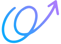 Arrow Up Curly Blue
